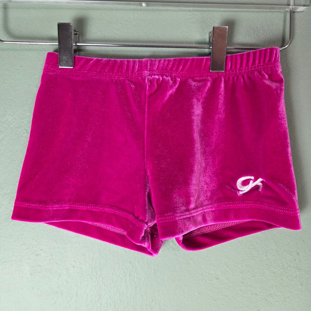 GK Elite Adult XS PInk Velour Pull On Shorts Dance Gymnastics Cheer Activewear